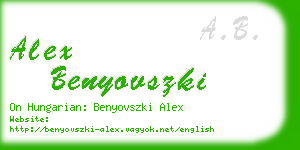 alex benyovszki business card